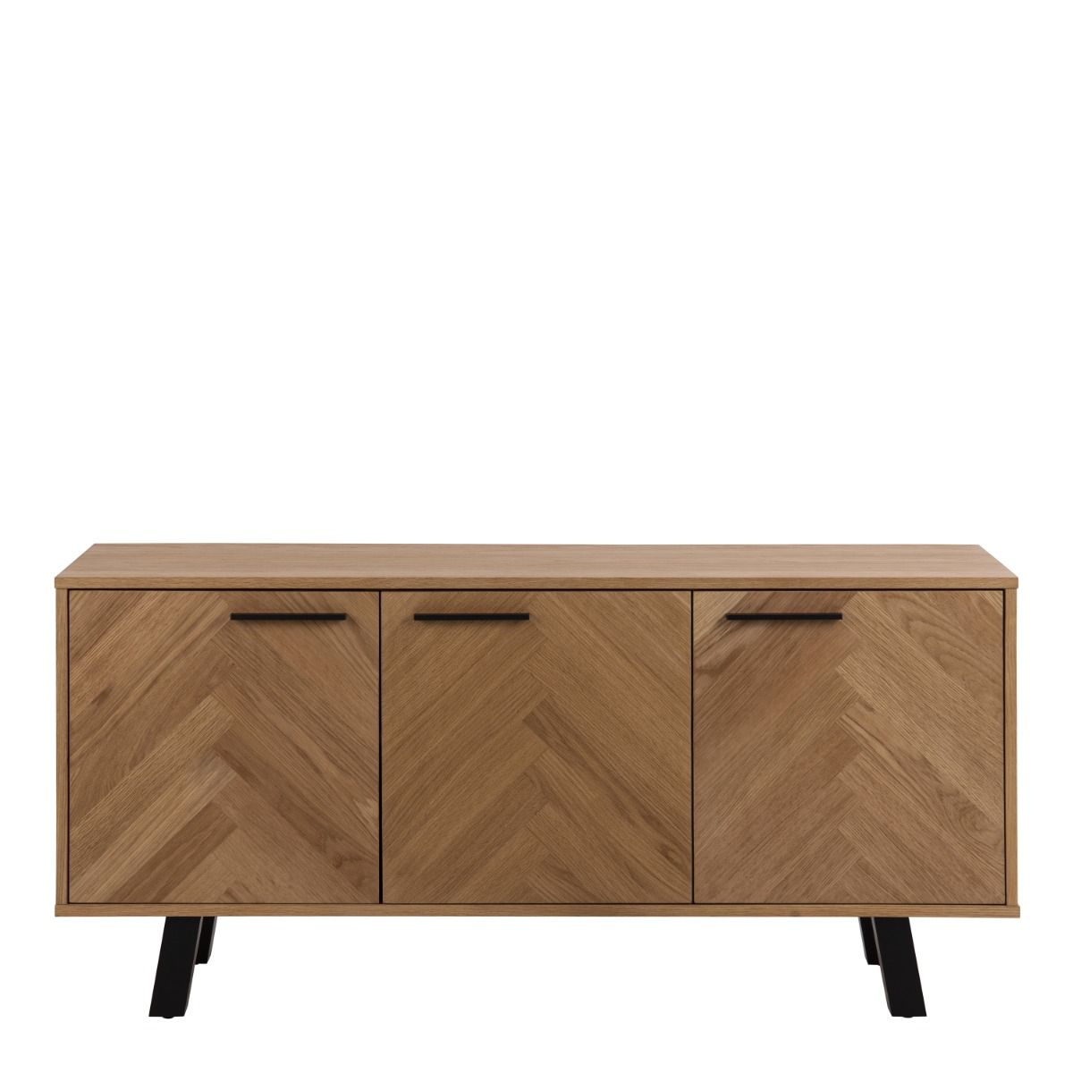 Brighton 3 Door Sideboard in Brown with Herringbone Effect