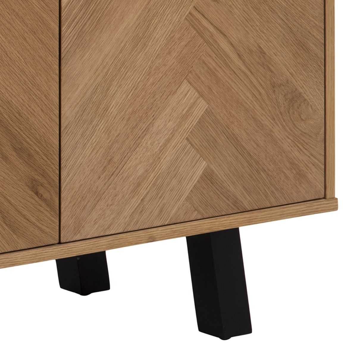 Brighton 3 Door Sideboard in Brown with Herringbone Effect