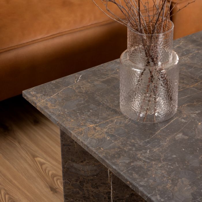 Vega Square Coffee Table with Marble Top 90cm