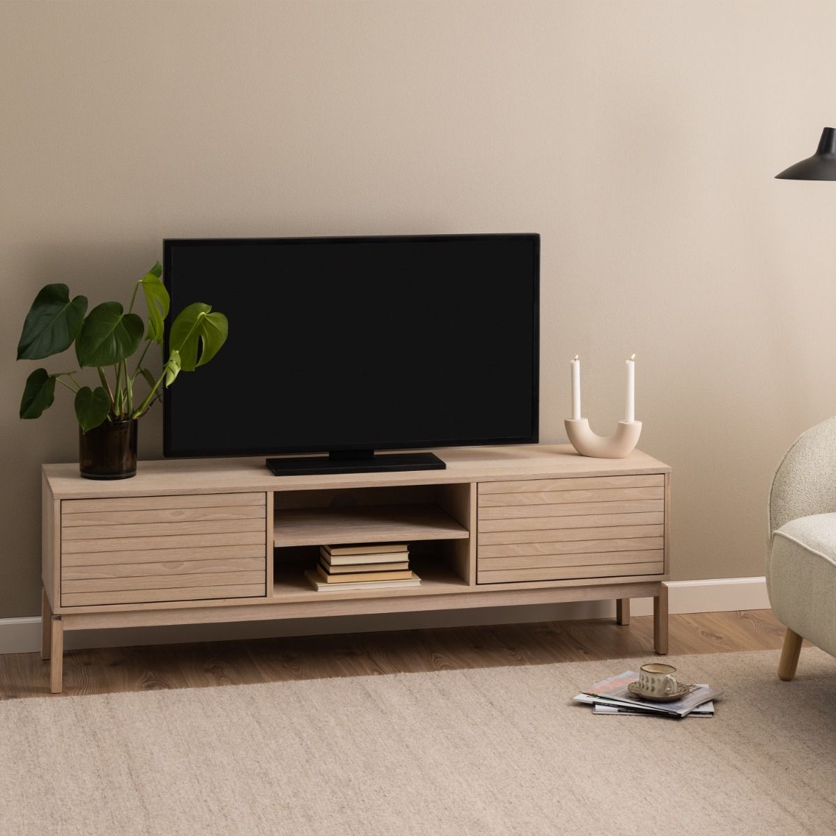 Linley 2 Door TV Unit in Light Brown