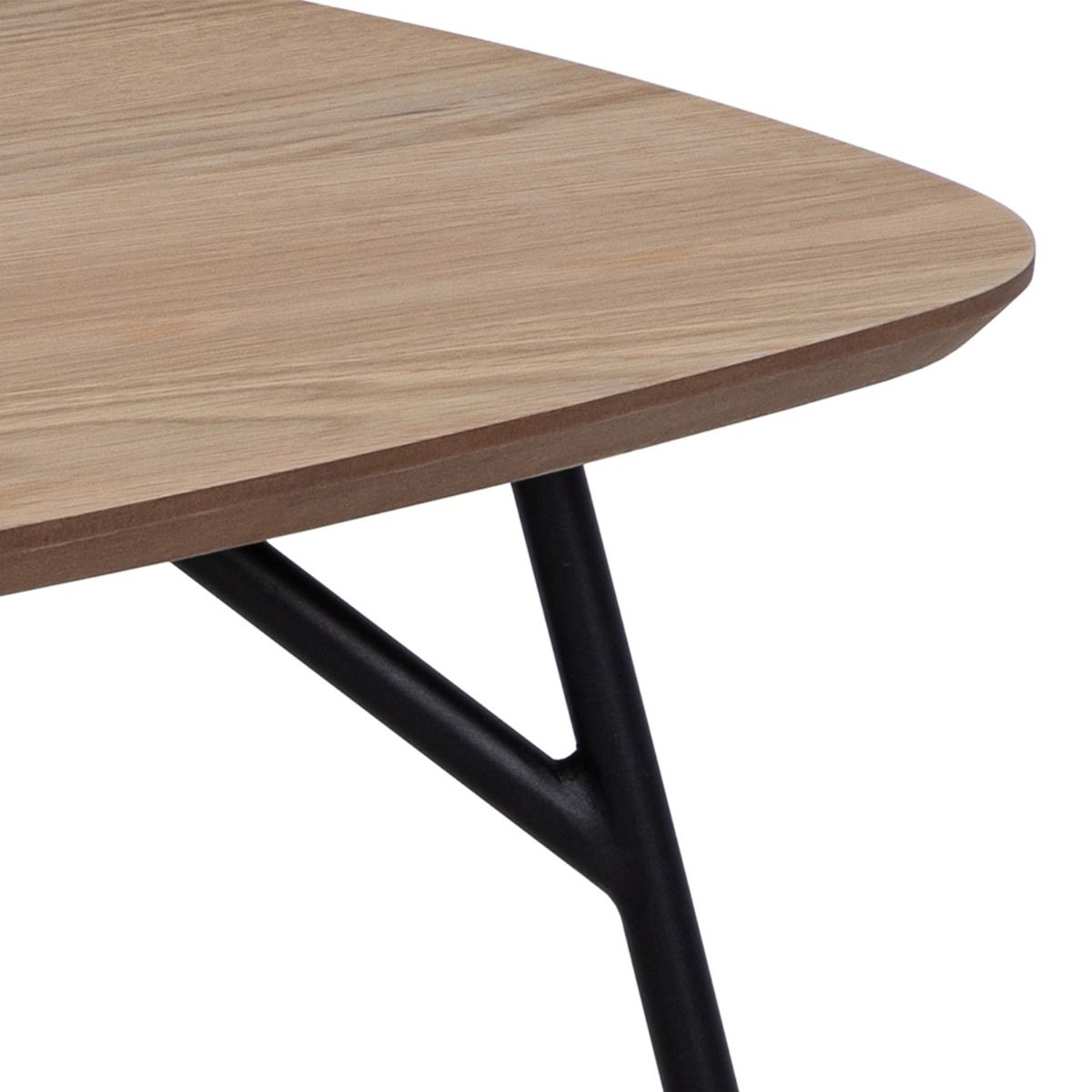 Caracas Rectangular Coffee Table in Brown and Matt Black