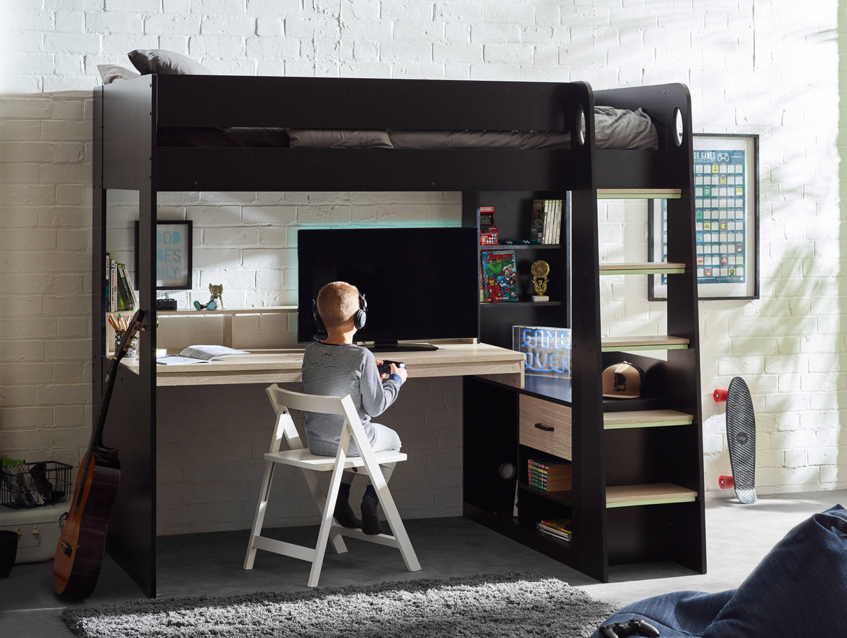 Blaze Gaming Highsleeper - Black And Pale Wood