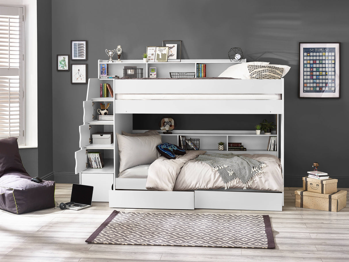 Camelot Staircase Bunk - All White