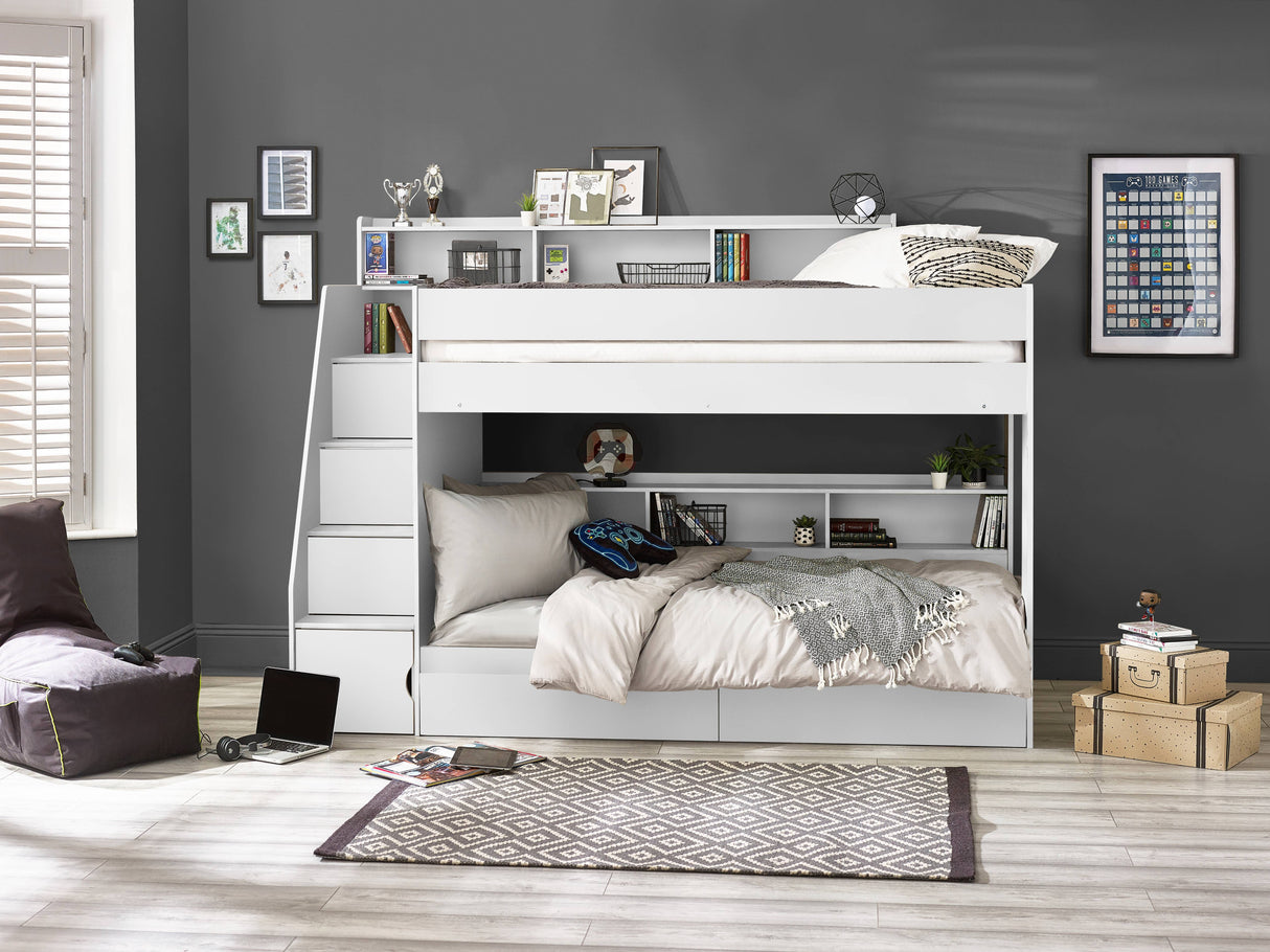 Camelot Staircase Bunk - All White