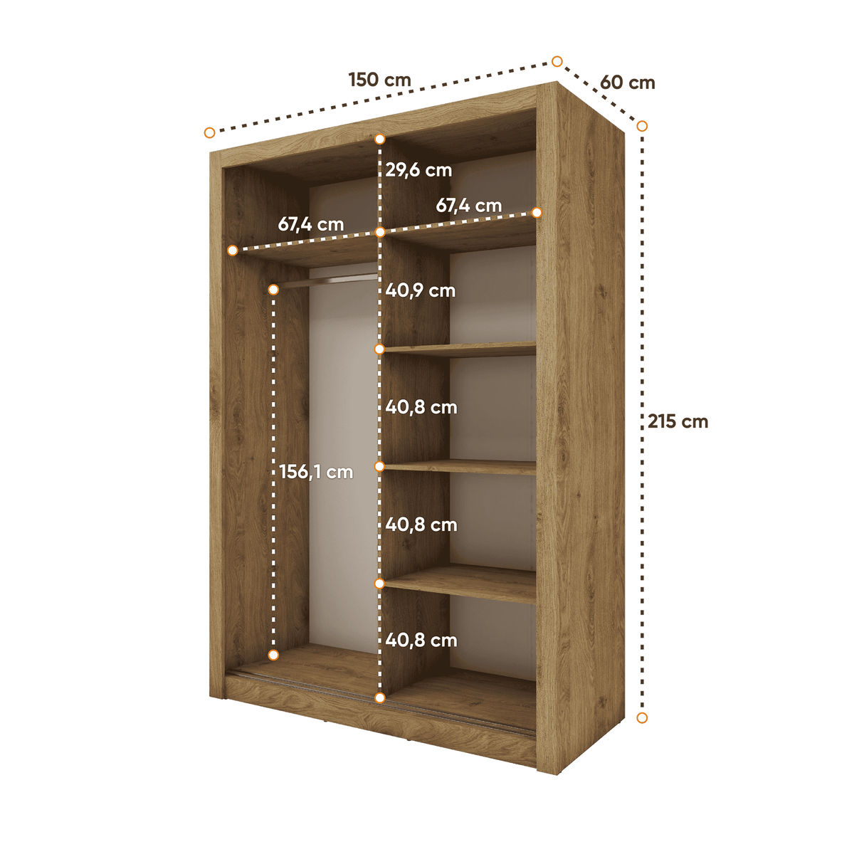 Idea ID-17 Sliding Door Wardrobe 150cm