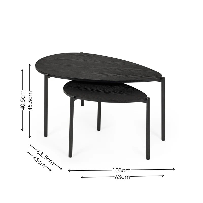 Lorette Teardrop Nesting Coffee Table