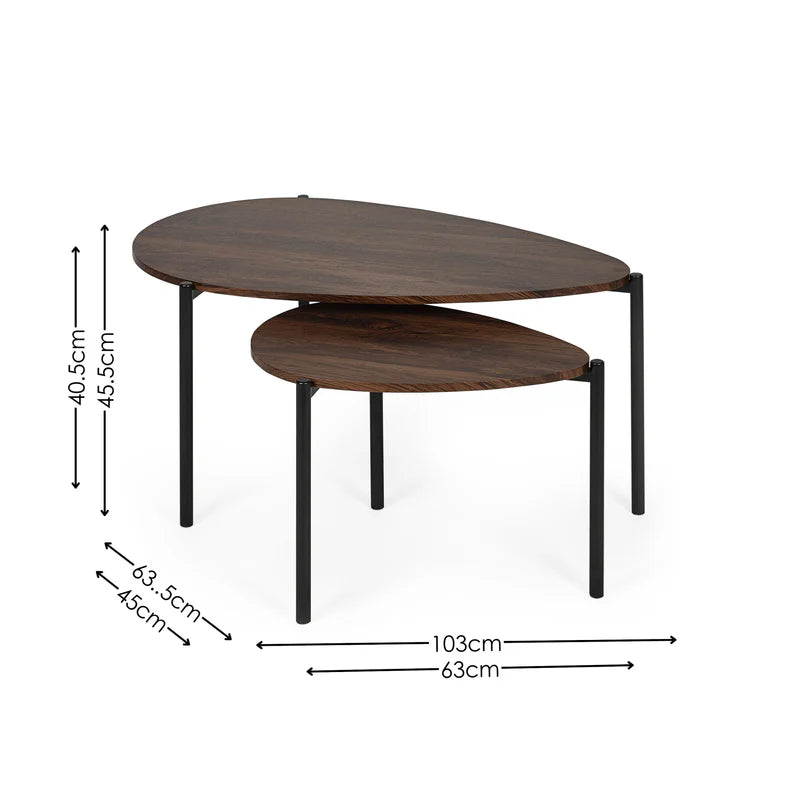 Lorette Teardrop Nesting Coffee Table
