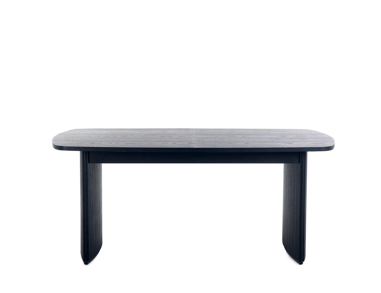 Louis Black Fluted Extending Dining Table