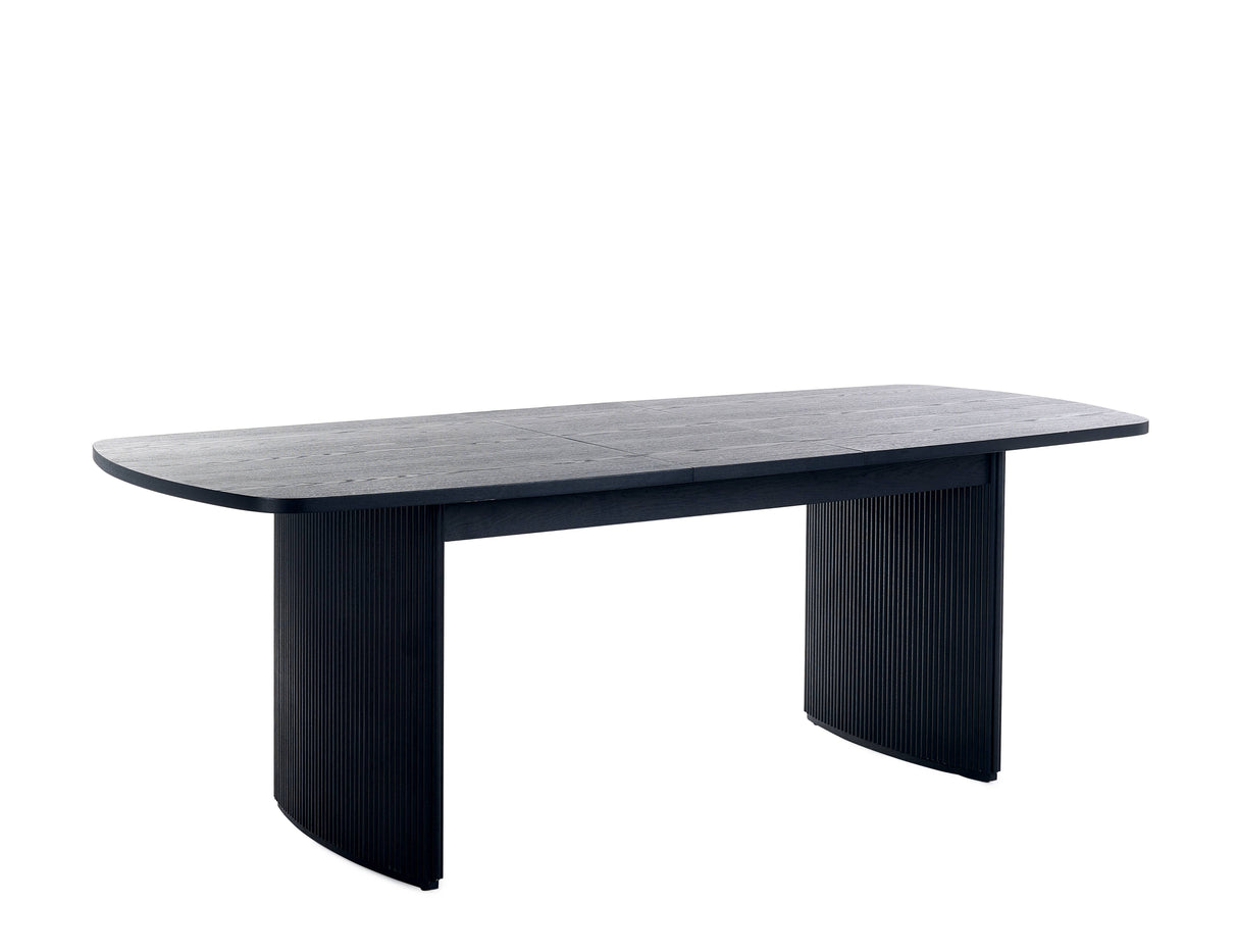Louis Black Fluted Extending Dining Table