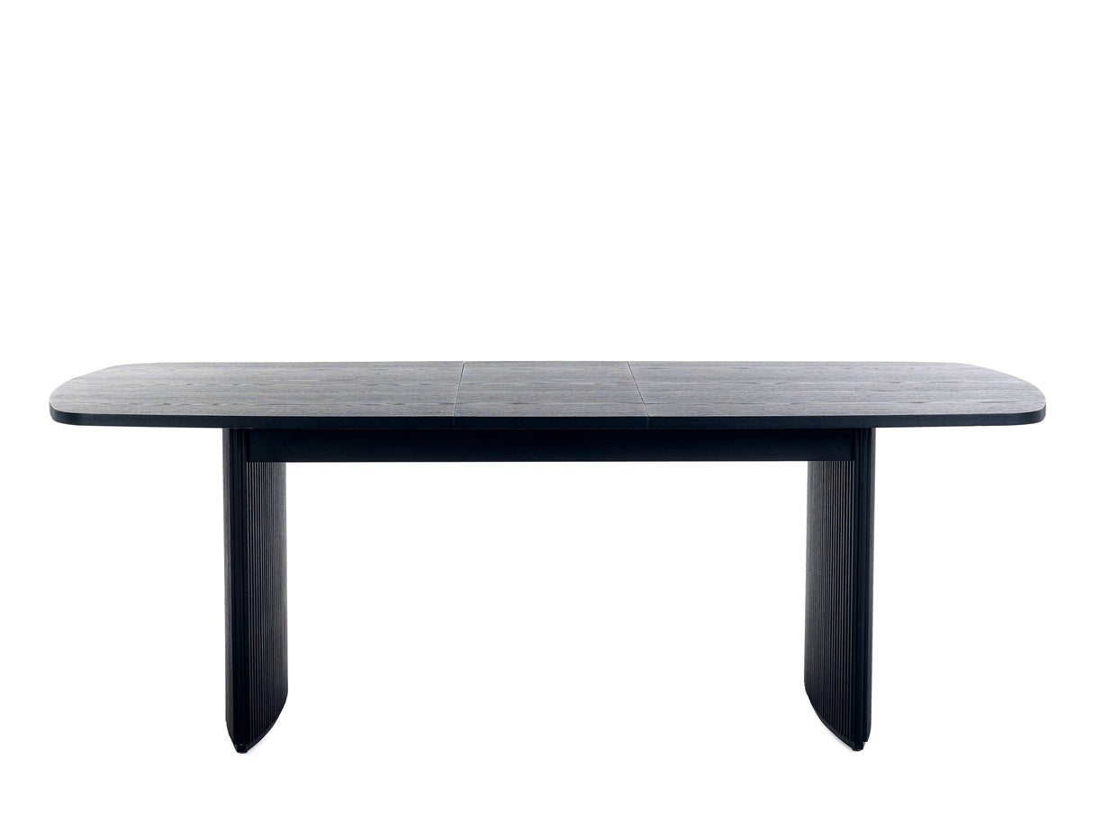 Louis Black Fluted Extending Dining Table