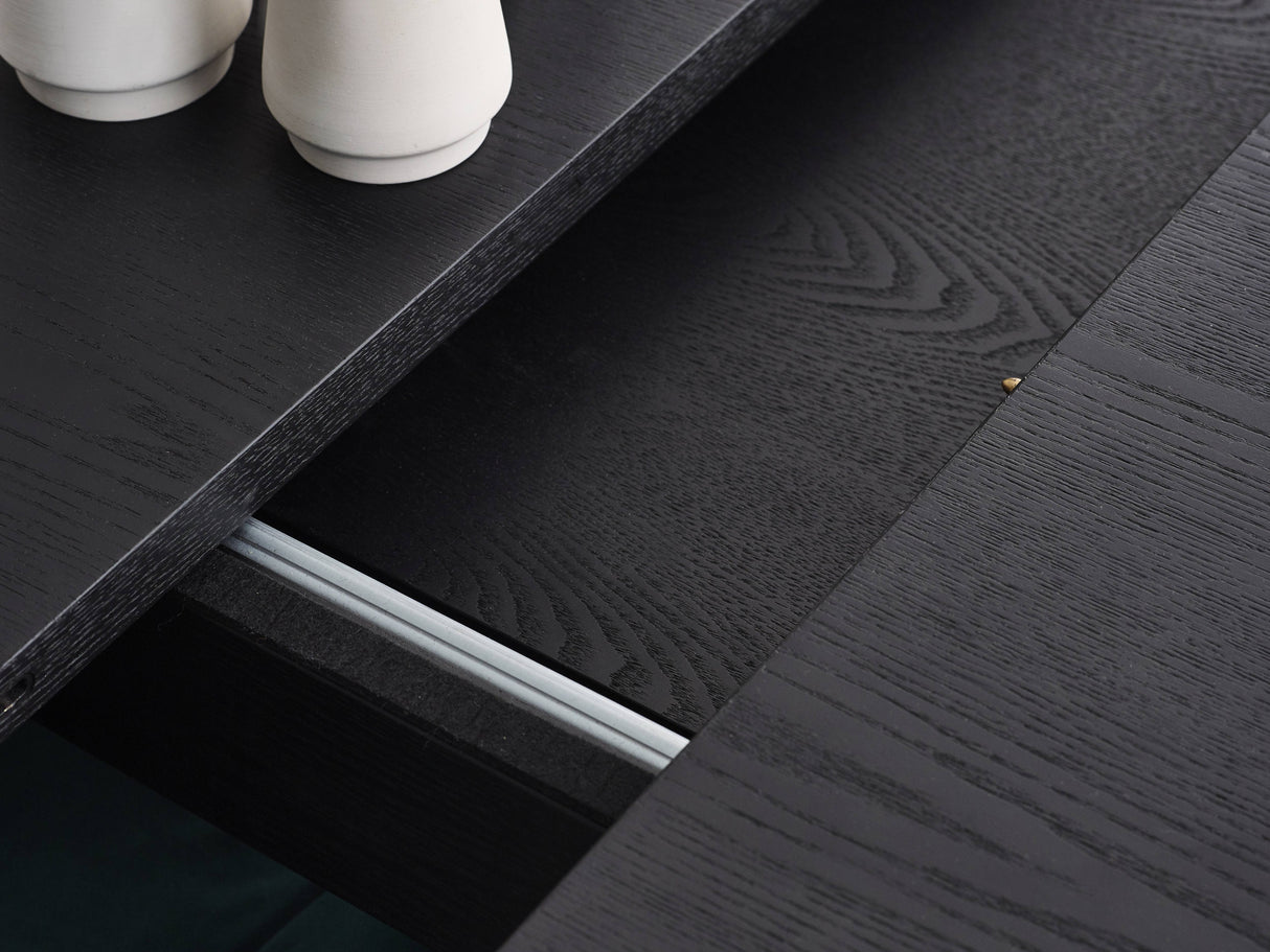 Louis Black Fluted Extending Dining Table