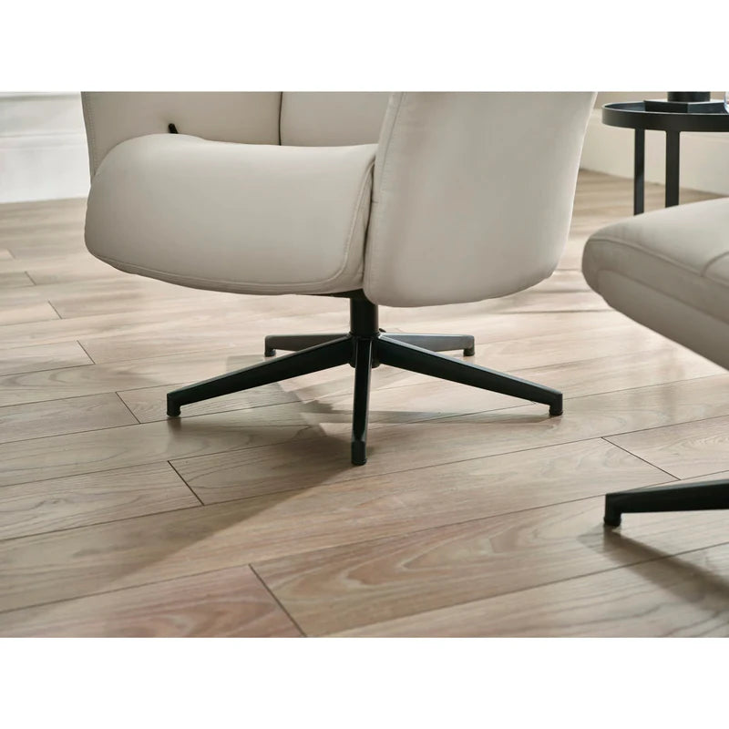 Priya Grey Faux PU Leather Recliner Chair and Stool