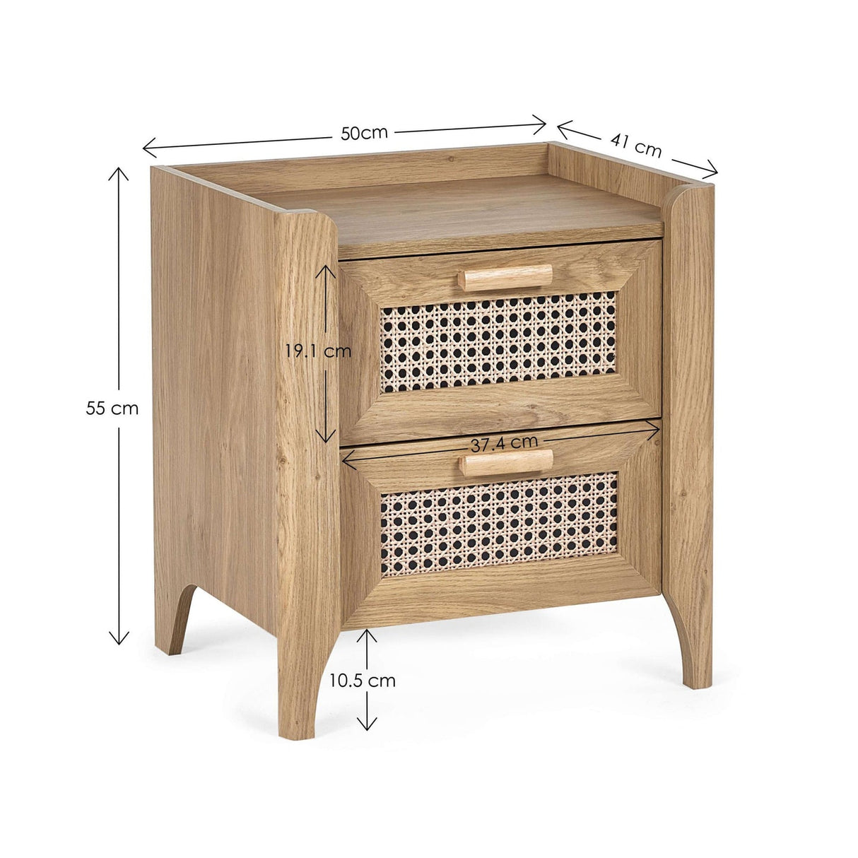 Sydney 2 Drawer Bedside