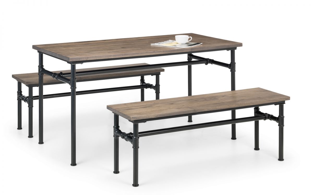 Carnegie Dining Table & 2 Benches