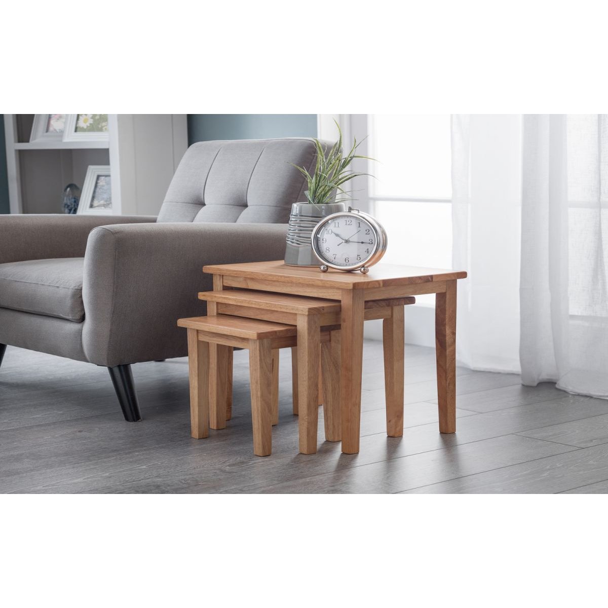 Cleo Nest of Tables - Light Oak Finish