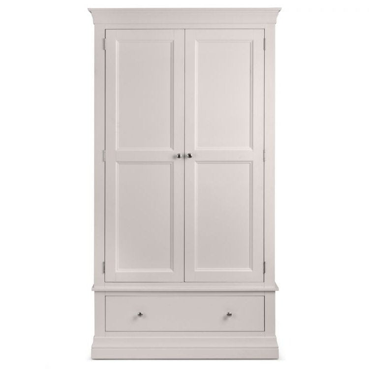 Clermont 2 Door 1 Drawer Wardrobe - Light Grey
