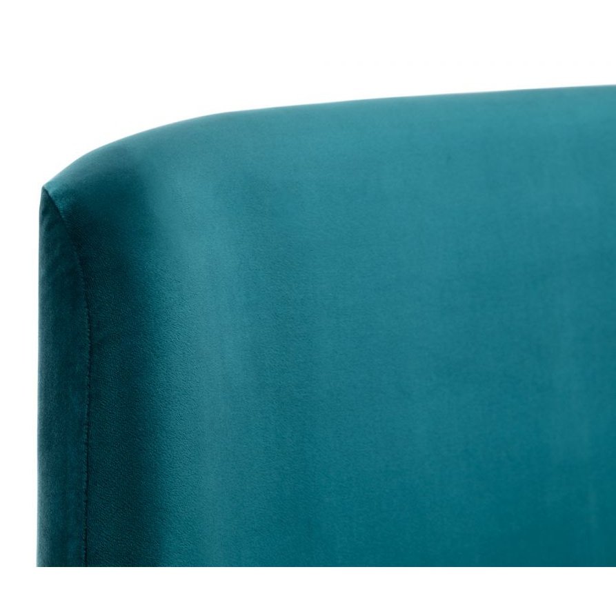 Frida Curved Velvet Bed - Teal