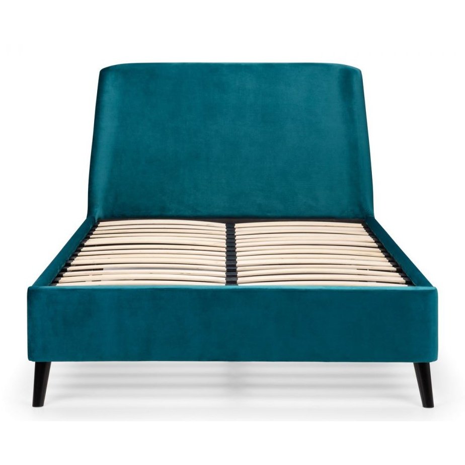 Frida Curved Velvet Bed - Teal