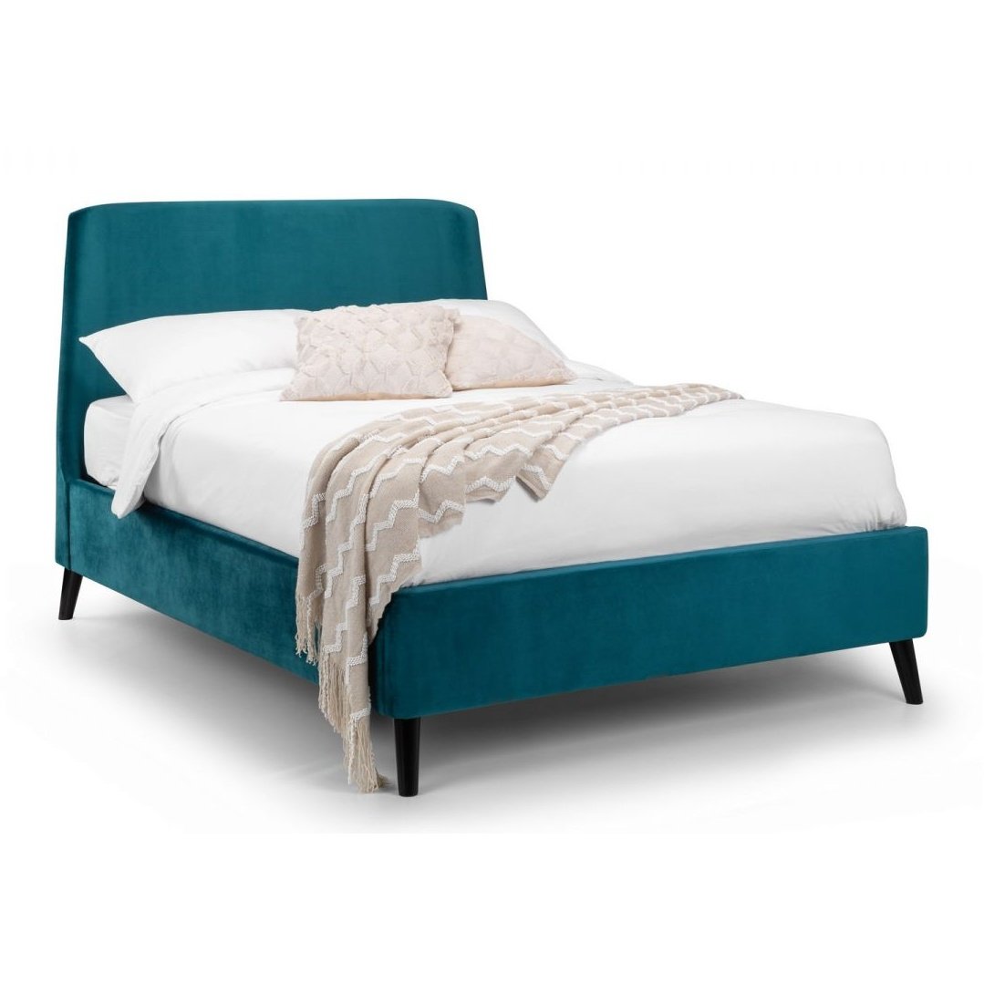 Frida Curved Velvet Bed - Teal