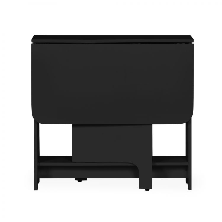 Gatan Small Gateleg Table With 2 Chairs - Black