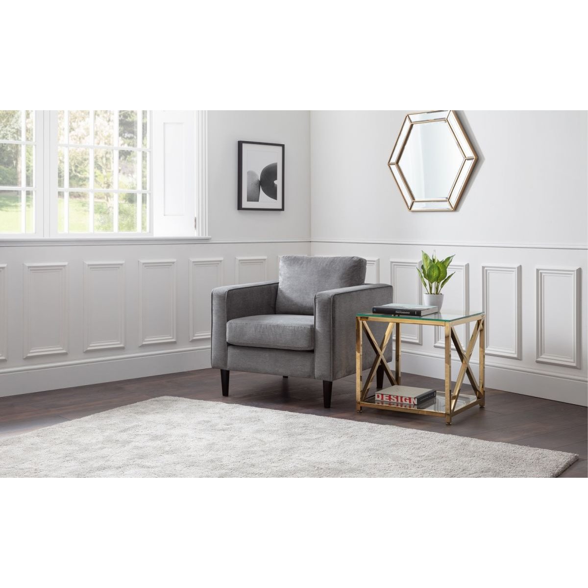 Hayward Armchair - Grey Chenille