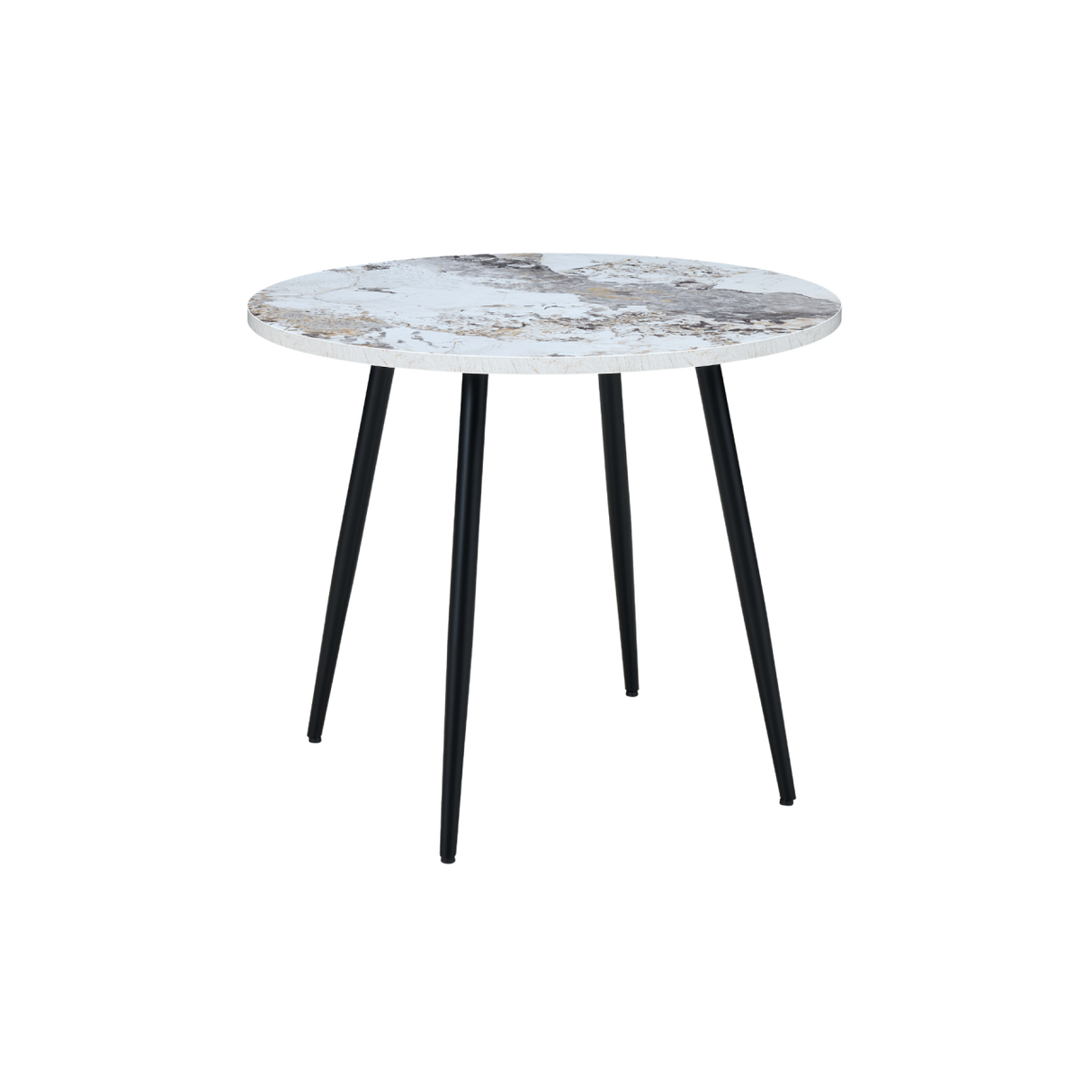 Horizon Round Dining Table Marble Effect