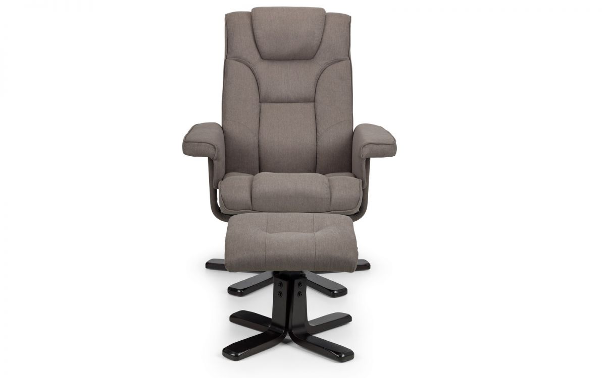 Malmo Recliner & Footstool - Grey