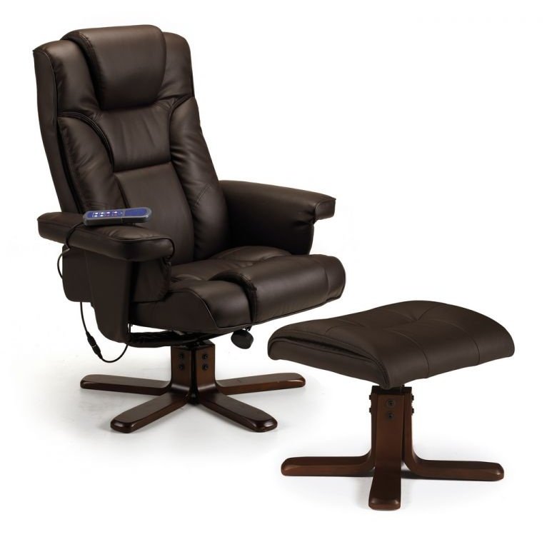 Malmo Massage Recliner & Stool - Brown