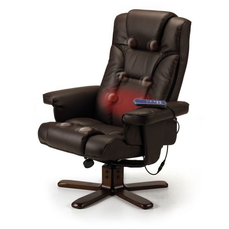 Malmo Massage Recliner & Stool - Brown