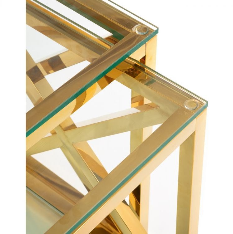 Miami Nest of Tables - Gold
