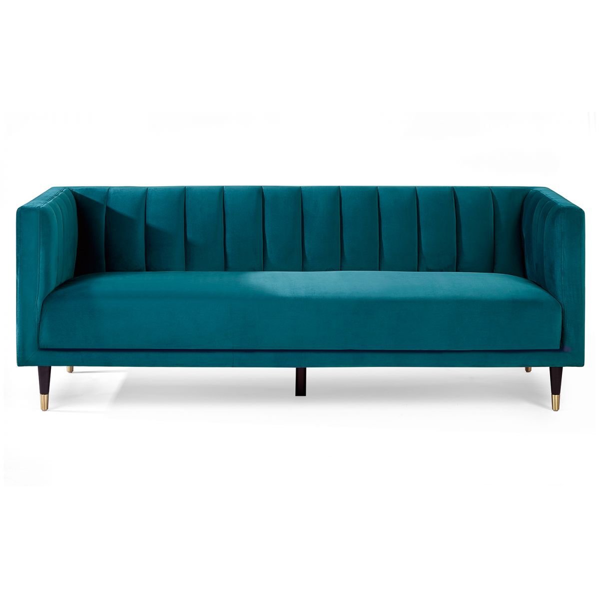 Salma Scalloped Back 3 Seater - Teal