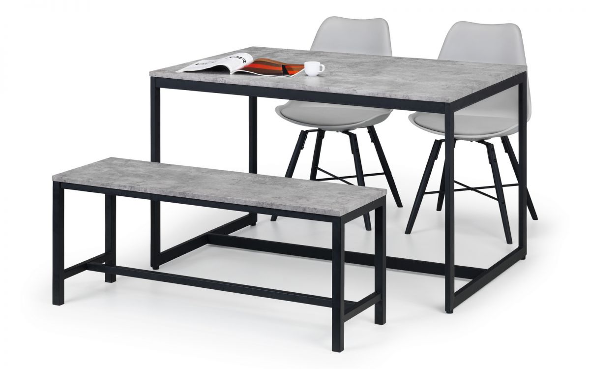 Staten Bench & Kari Grey Dining Set