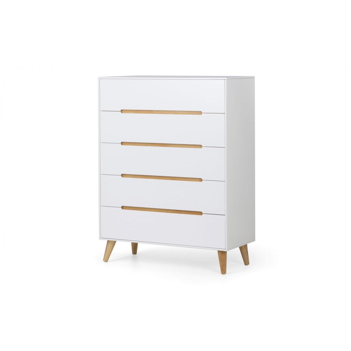 Alicia 5 Drawer Chest - White Julian Bowen