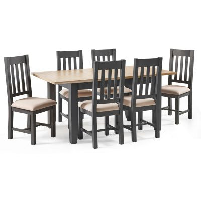 Bordeaux Extending Dining Table - Dark Grey