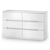 Manhattan 6 Drawer Wide Chest - White