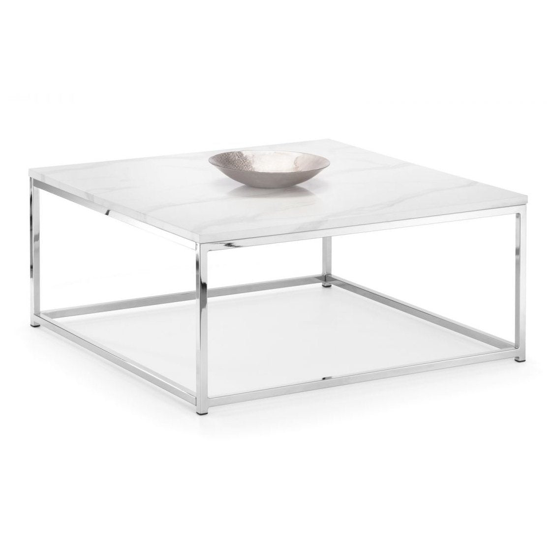 Scala White Marble Top Square Coffee Table