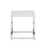 Scala White Marble Top Square Coffee Table