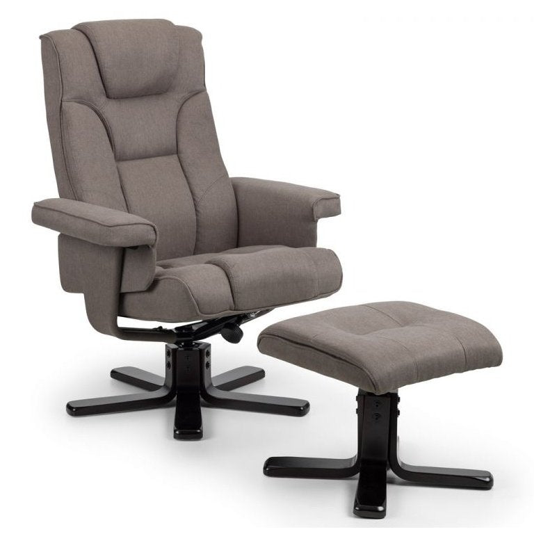 Malmo Recliner & Footstool - Grey