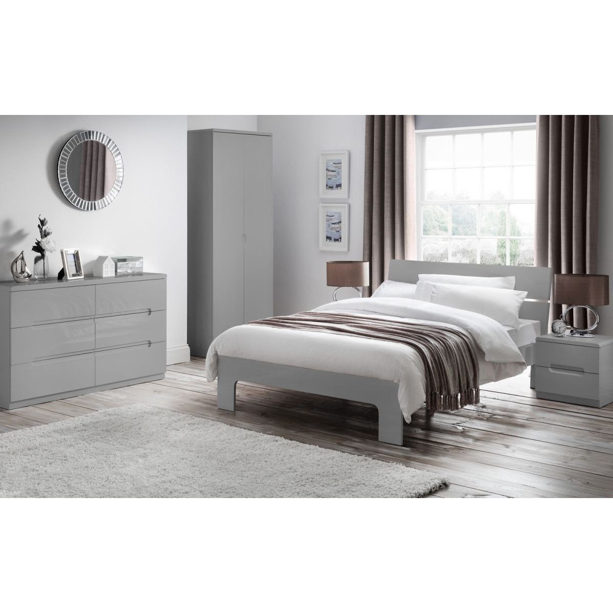Manhattan 6 Drawer Wide Chest - Grey