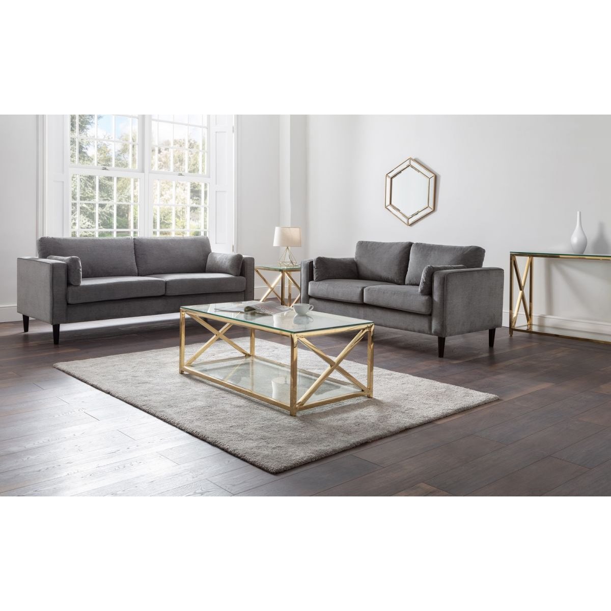 Hayward 3 Seater Sofa - Grey Chenille