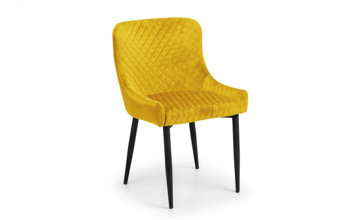 Berwick Dining Table & 6 Luxe Mustard Chairs