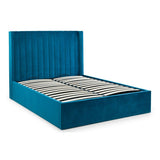 Langham Scalloped Headboard Storage Bed - Teal