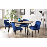 Findlay Rectangular Table & 4 Luxe Blue Chairs