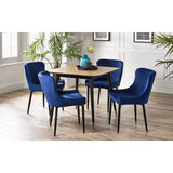 Findlay Square Dining Table & 4 Luxe Blue Dining Chairs