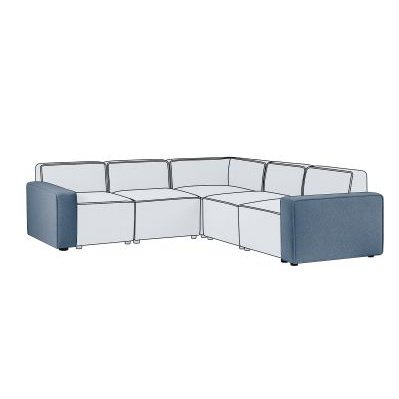 Lago Combination Sofa (Single Seat) - Grey