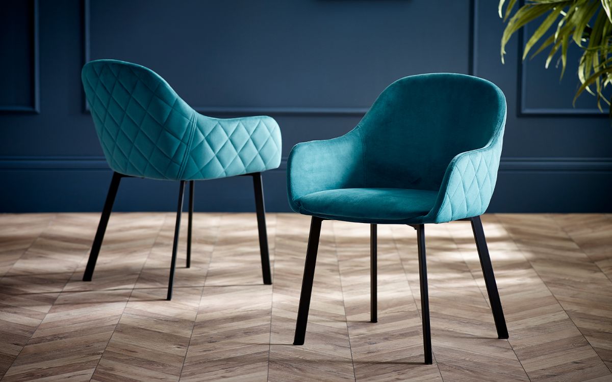 Lima Dining Chair - Teal Velvet