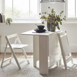 Gatan Small Gateleg Table With 2 Chairs - White