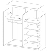 Beta Sliding Door Mirrored Wardrobe