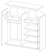 Beta Sliding Door Mirrored Wardrobe