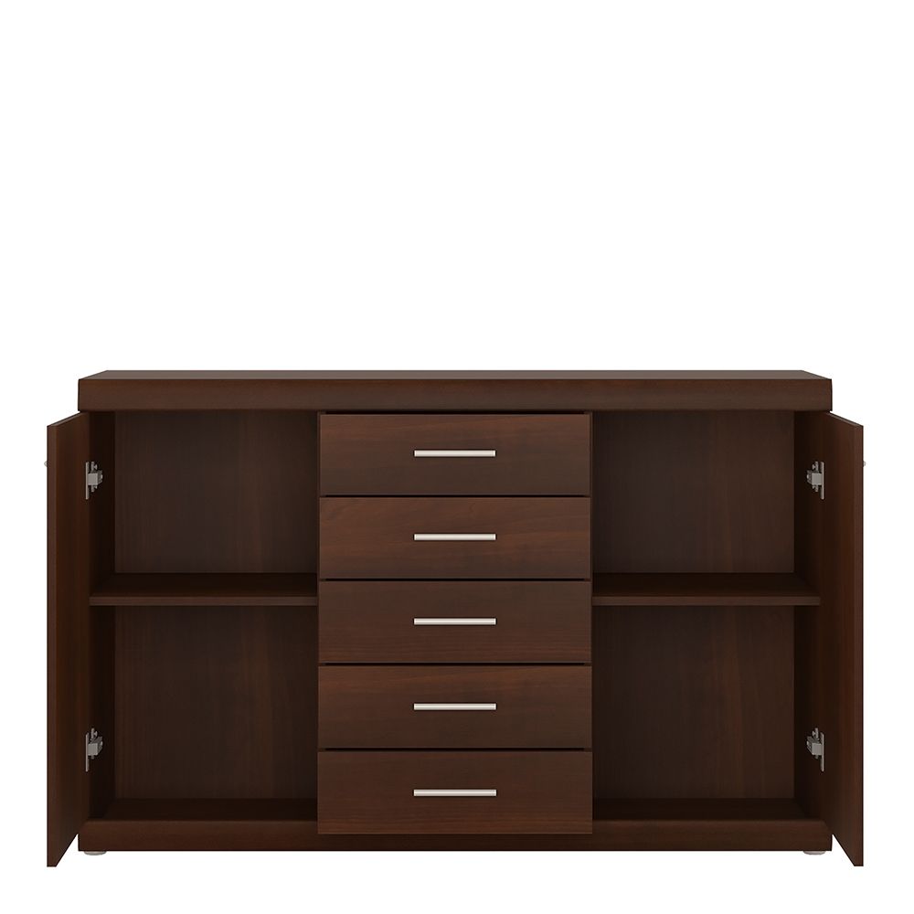 Imperial 2 Door 5 Drawer Sideboard in Dark Mahogany Melamine